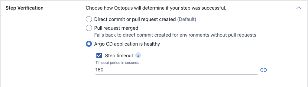 Step verification options in the process editor