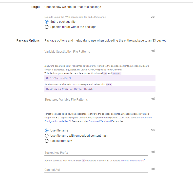 Entire package options